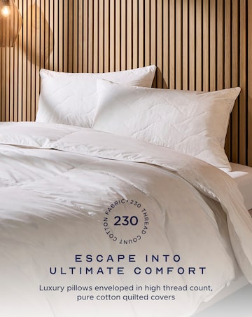 Snuggledown Luxury Cotton Quilted Firm Support Pillows - 2 Pack