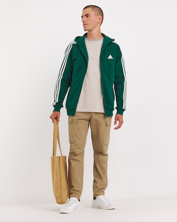 adidas 3 Stripes Fleece Full Zip Hoodie