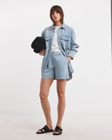 Blue Lyocell Shorts