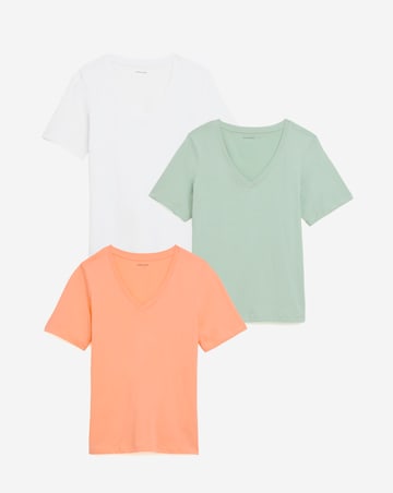 Pure Cotton 3 Pack V-Neck T-Shirts
