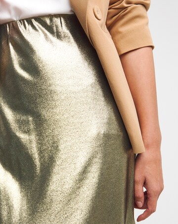 Gold Metallic Jersey Maxi Skirt