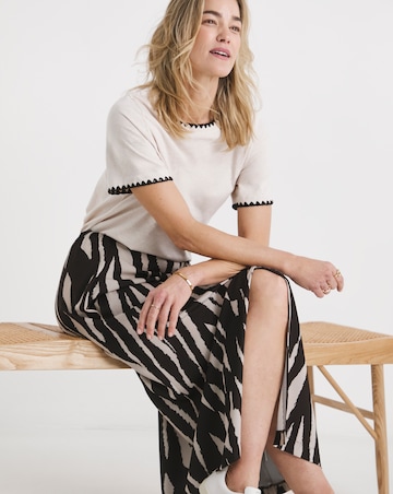 Mono Print Wrap Midi Skirt