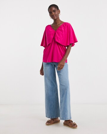 V Neck Cape Angel Sleeve Top