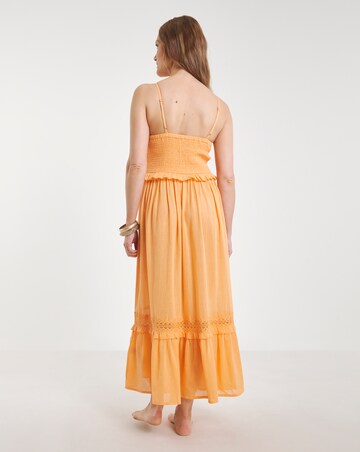 Figleaves Cotton Shirred Maxi Beach Dress