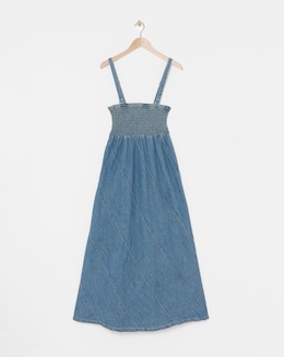 Blue Ruched Bodice Midaxi Dress