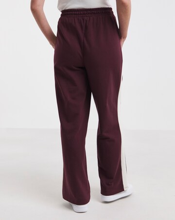 Burgundy Side Stripe Wide Leg Joggers