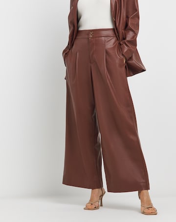 Faux Leather Wide Leg Trouser