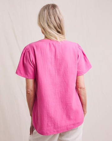 Julipa Short Sleeve Pure Cotton Textured Top