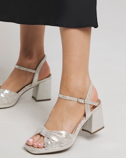 Cerise Twist Upper Platform Sandal - Wide Fit (E)