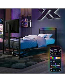 X Rocker Basecamp RGB Single Bed - Black