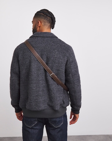 Wool Boucle Relaxed Varsity Jacket