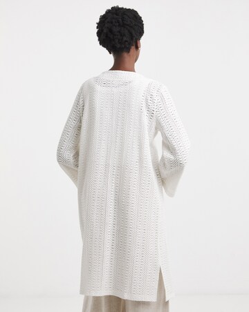 Cream Crochet Longline Kimono