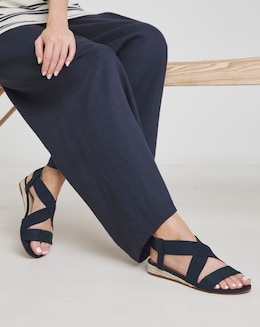 Dia Elasticated Low Wedge Espadrilles - Wide Fit (E)