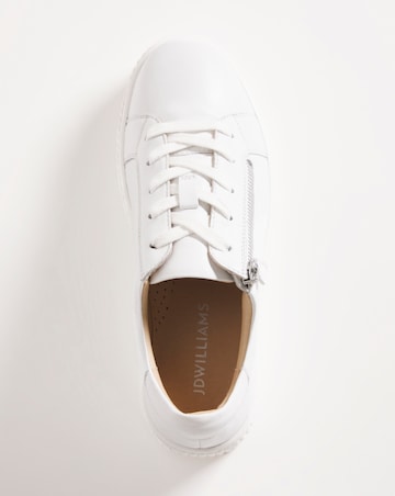 Talulah Leather Side Zip Trainers - Extra Wide Fit (EEE)