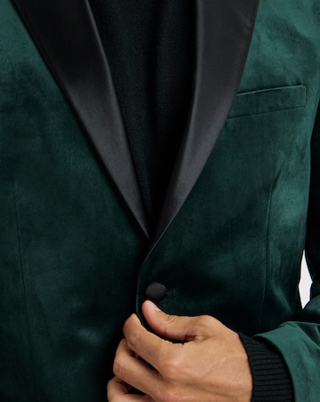 VELVET SATIN LAPEL BLAZER