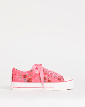 Joe Browns Pink Lace Up Platform Trainers -Extra Wide Fit (EEE)