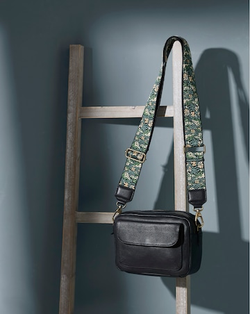 Fatface Oslo Leather Black Camera Bag
