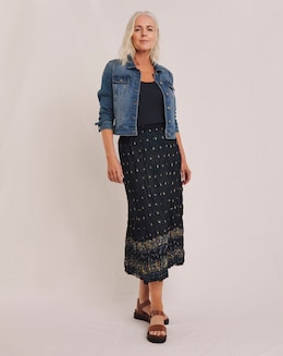 Julipa Printed Crinkle Reversible Skirt