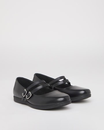 Heavenly Soles Alexis Classic Mary Janes With Two Straps - Wide Fit (E)