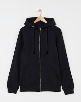 Full Zip Hoodie Long- Black