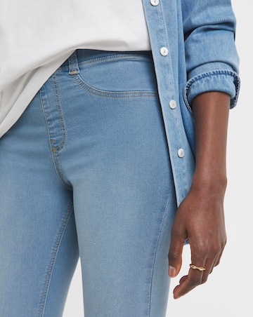 Light Blue Stretch Crop Jeggings