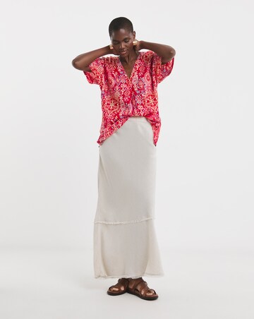 Printed Textured Crinkle Tunic Top