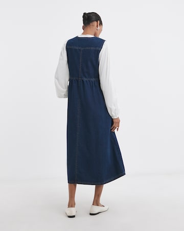 Indigo 1/2 Zip Collar Denim Dress