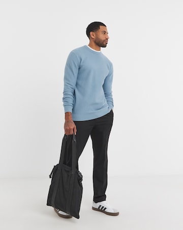 Blue Textured Soft Touch Jumper