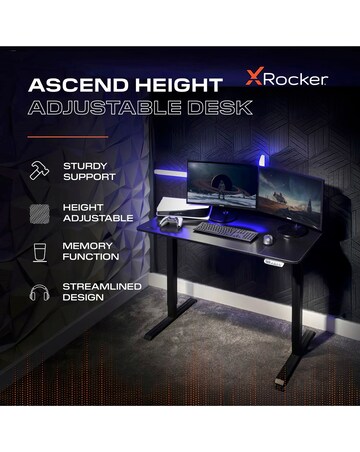 X Rocker Ascend Height Adjustable Desk Black