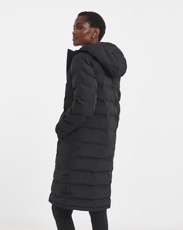 Snowdonia Black Showerproof Long Padded Jacket