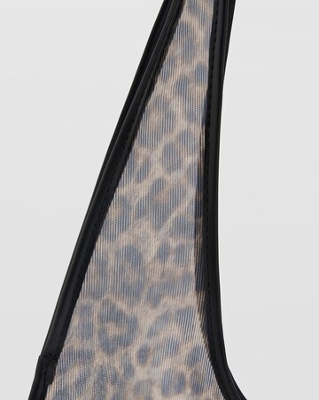 Mango Leopard Print Mesh Shoulder Bag