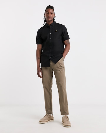 Voi Plain Oxford Short Sleeve Shirt Long Length