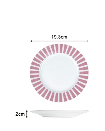 Waterside Pink Stripe 24 Piece Dinner Set
