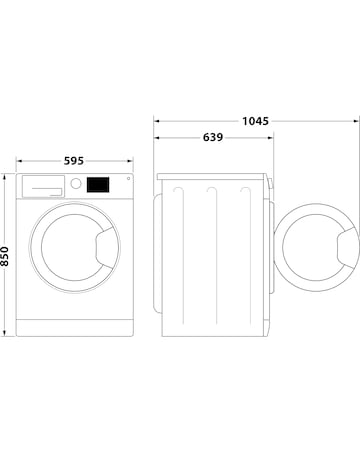 Hotpoint NSWM 1046 BS UK 10kg, 1400rpm, Washing Machine - Black + Install