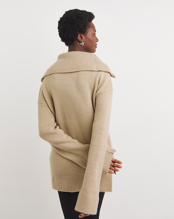 Zip Detail Stepped Hem Tunic