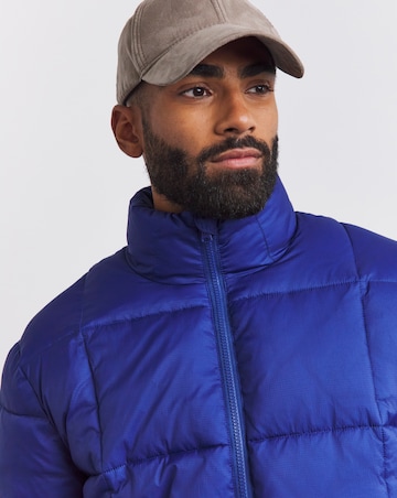 Blue Square Quilt Puffer Jacket