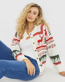 Joe Browns Winter Scenes Fairisle Cardigan
