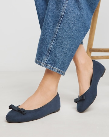 Simply Be Abundance Classic Bow Ballerina Shoes Wide E Fit