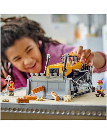 LEGO City Yellow Bulldozer Construction Site Building Toy Playset for Kids 60466