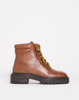 Leather Hiker Style Boot - Wide Fit (E)