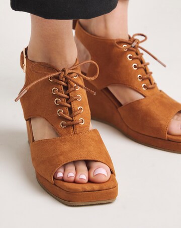 Ariana Shoe Boot Wedge Sandals - Wide Fit (E)