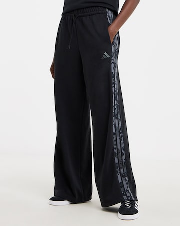 adidas Wide Leg Leopard Print 3 Stripe Jogger