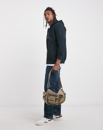 Full Zip Hoodie Extra Long Length- Navy