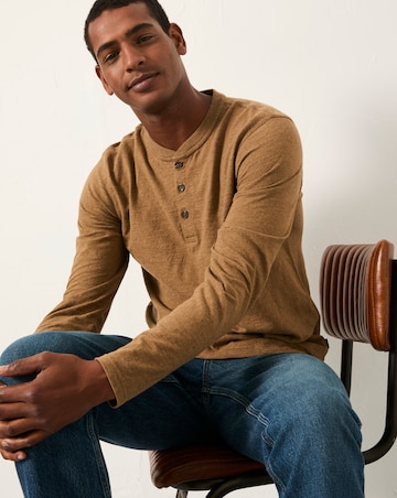 FatFace Woodside Long Sleeve Henley (Regular & Tall) - Tan