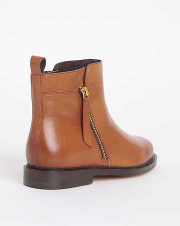 Camden Leather Side Zip Ankle Boots - Extra Wide Fit (EEE)
