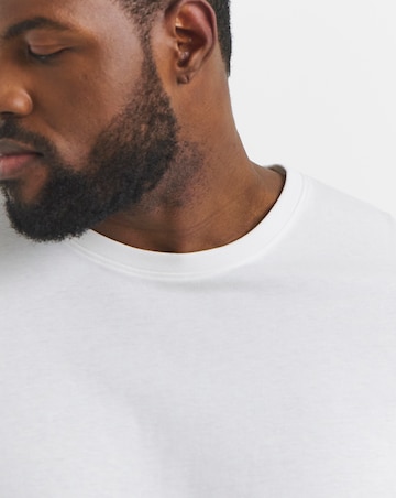 3 Pack Crew Neck T-Shirts Long Length - Black/White/Navy