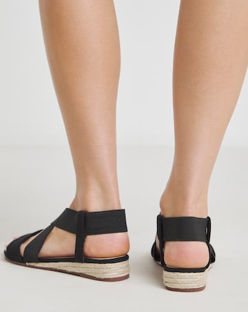 Dia Elasticated Low Wedge Espadrilles - Wide Fit (E)