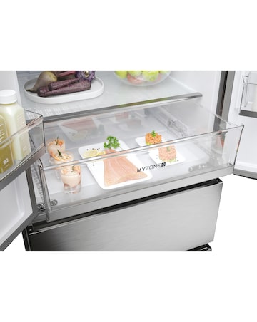 Haier HFR5719EWMP Total No Frost American Fridge Freezer Silver + Install