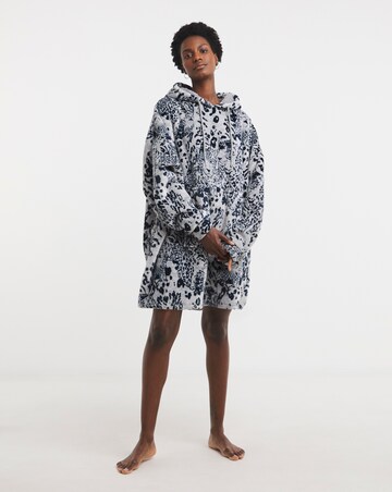 Oversized Leopard Print Hooded Lounge Dress