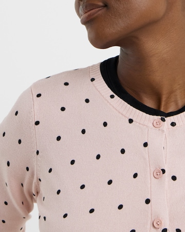 Eversoft Spot Print Crew Neck Cardigan